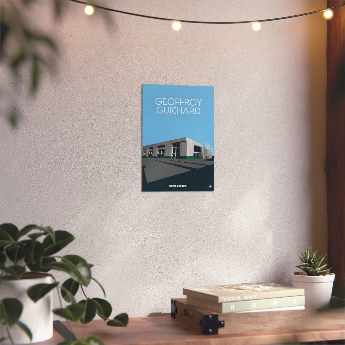 Art mural "Geoffroy Guichard" en panneaux composites en aluminium