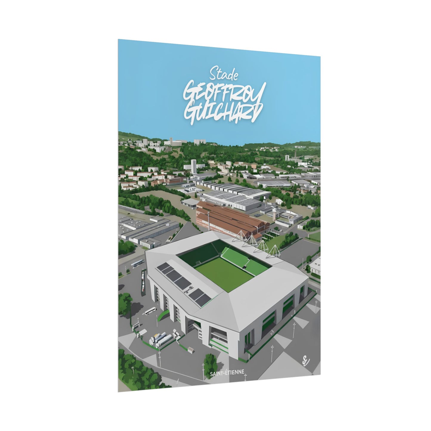 Poster — Stade Geoffroy-Guichard Stade Art Print V2
