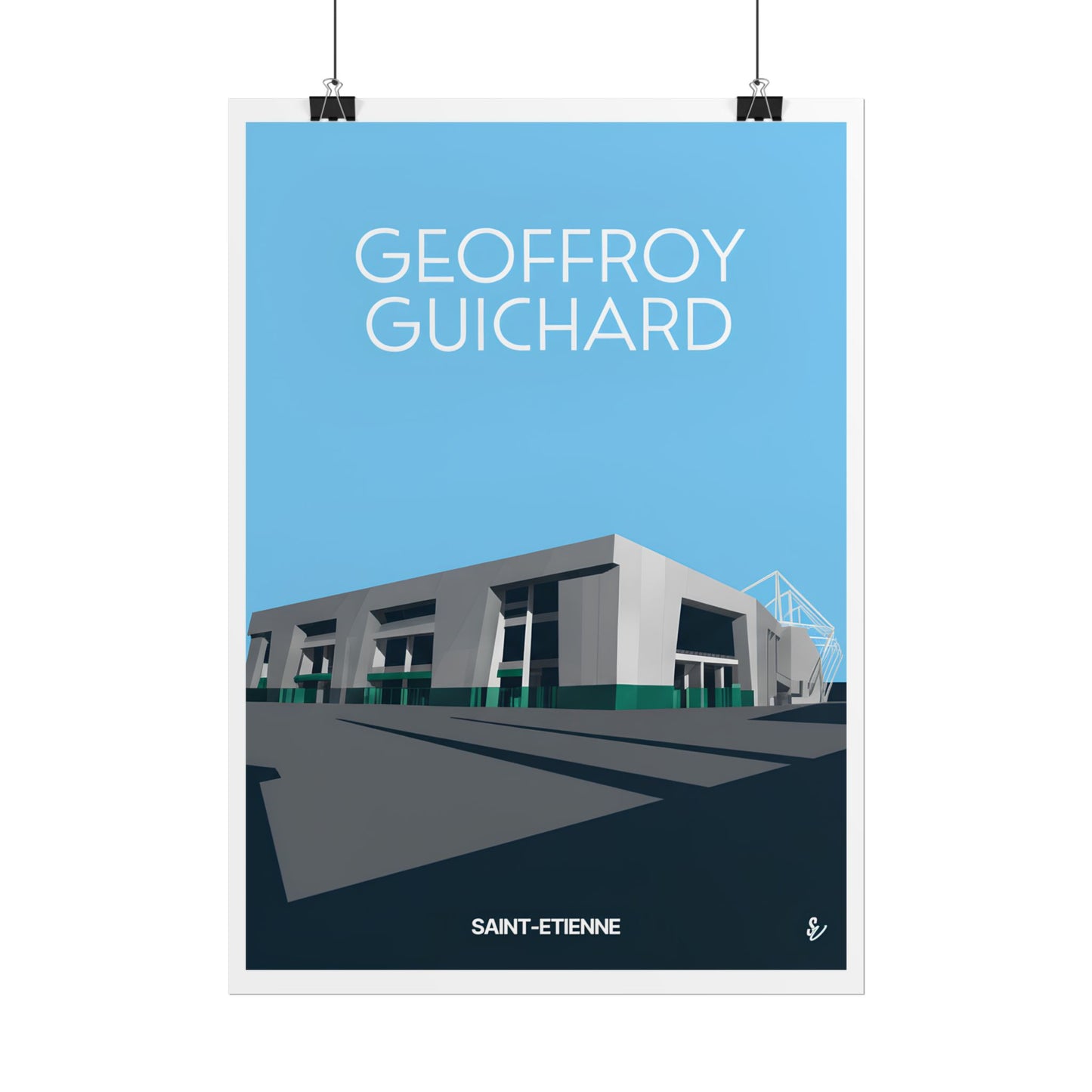 Poster "Geoffroy Guichard" à l'architecture moderne - Décoration intérieure unique