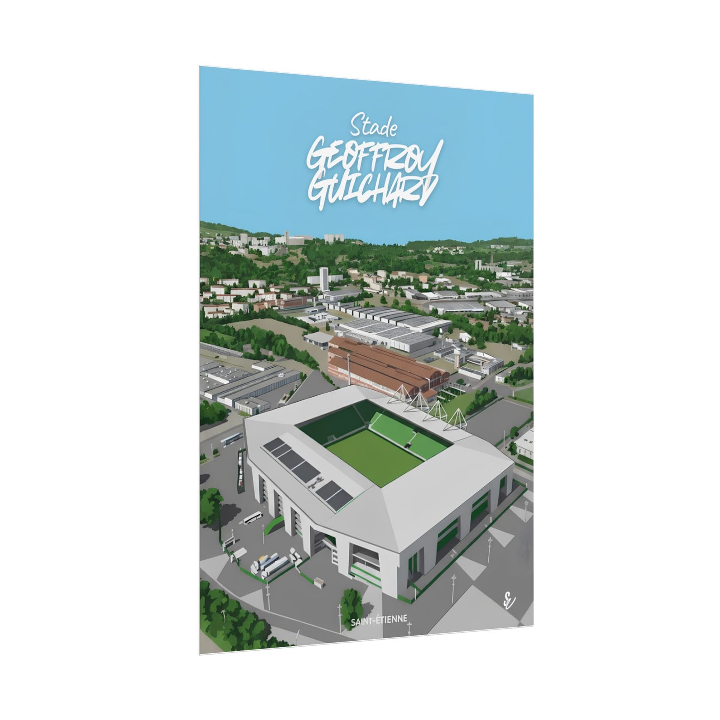 Poster — Stade Geoffroy-Guichard Stade Art Print V2