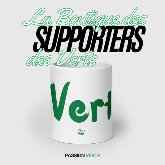 Mug Blanc Brillant "Vert" - La Boutique des Supporters des Verts