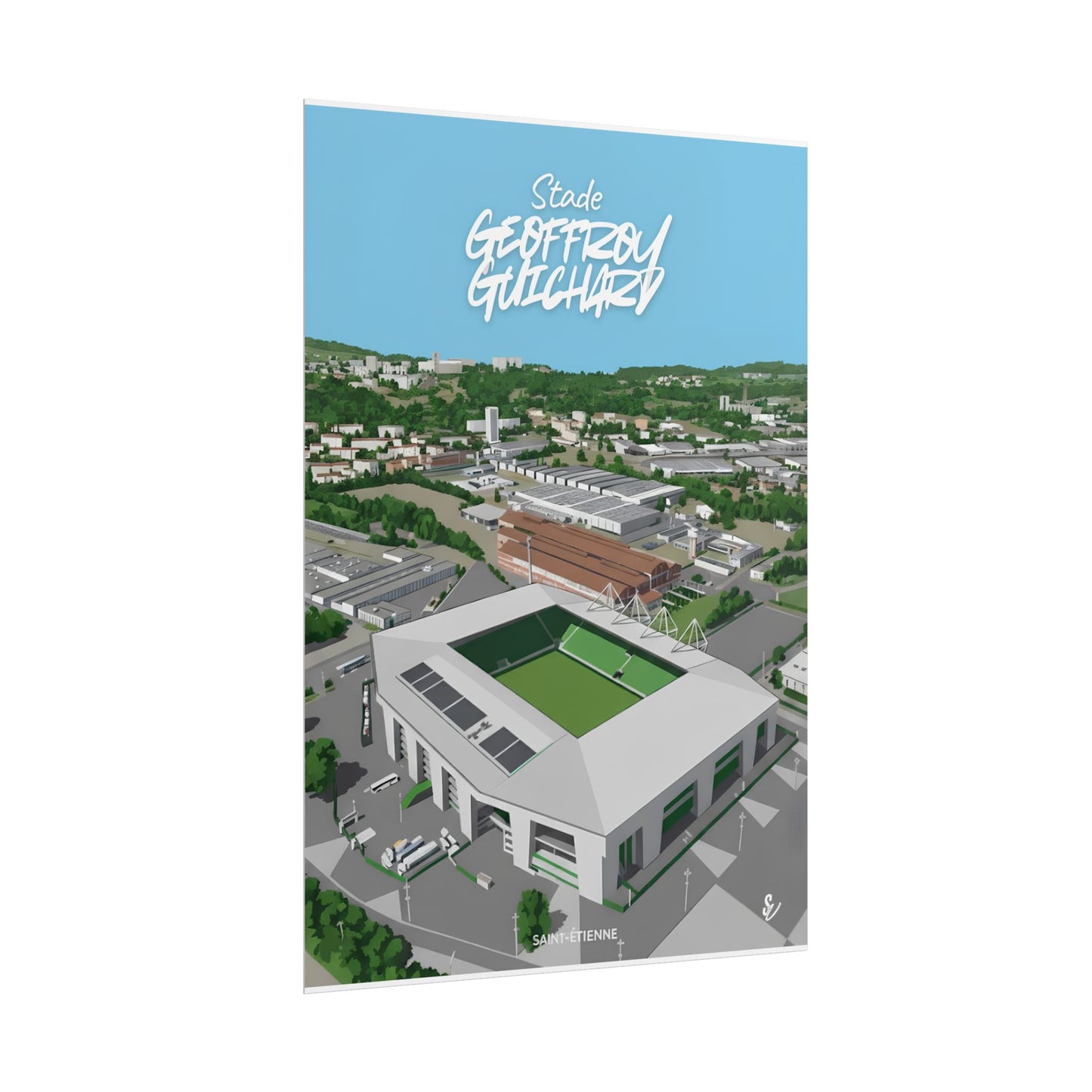 Poster — Stade Geoffroy-Guichard Stade Art Print V2