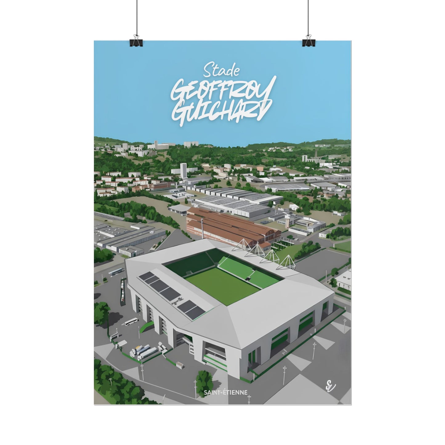 Poster — Stade Geoffroy-Guichard Stade Art Print V2