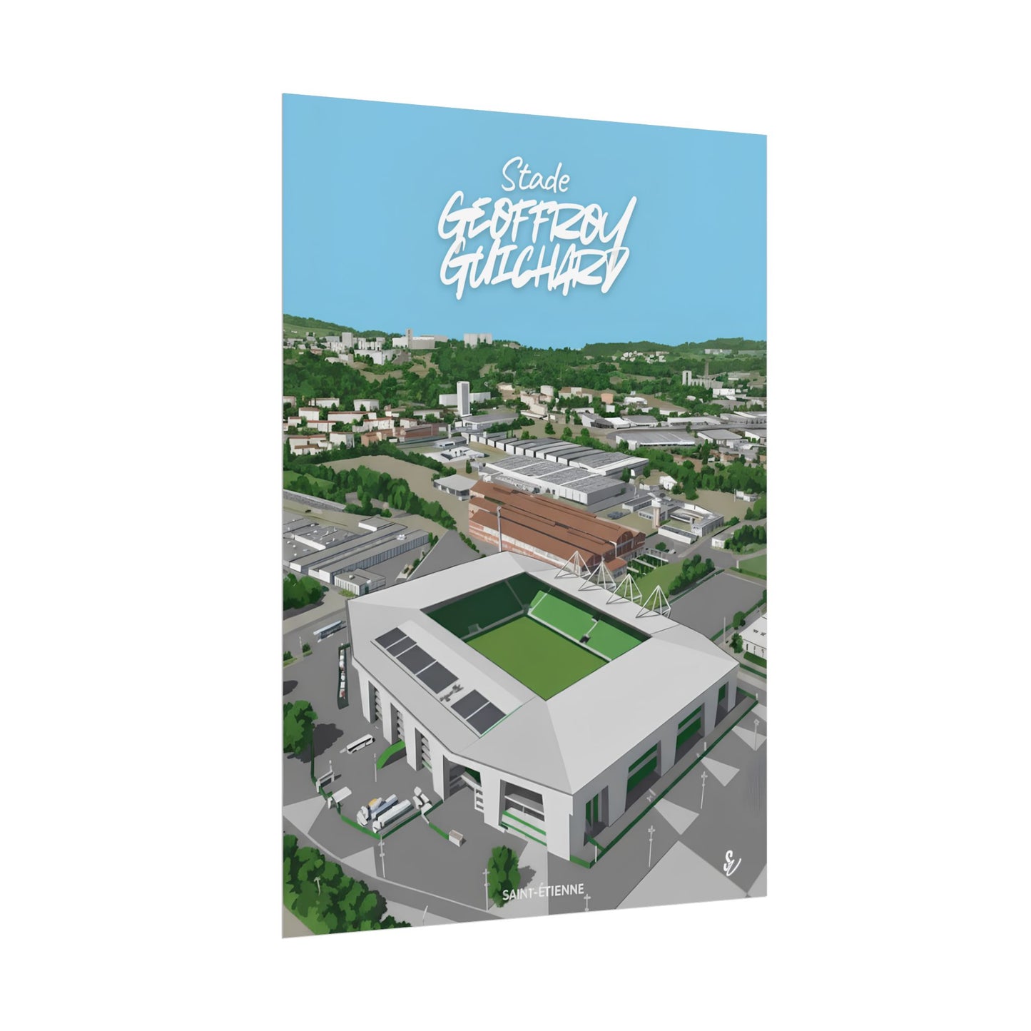 Poster — Stade Geoffroy-Guichard Stade Art Print V2
